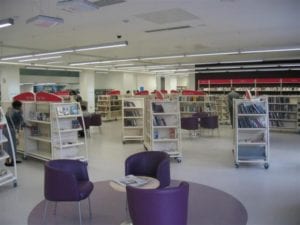Library Purple and White Flooring