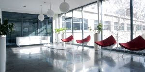Red Modern Chairs with White Walls